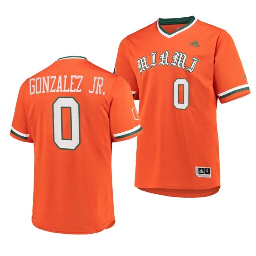 Miami Hurricanes Dorian Gonzalez Jr. College Baseball Jersey Orange