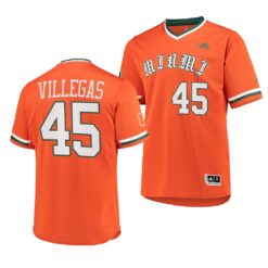 Miami Hurricanes Edgardo Villegas College Baseball Jersey Orange