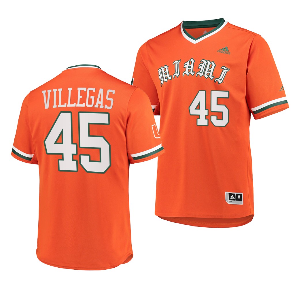 Miami Hurricanes Edgardo Villegas College Baseball Jersey Orange Miami Hurricanes Edgardo Villegas College Baseball Jersey Orange