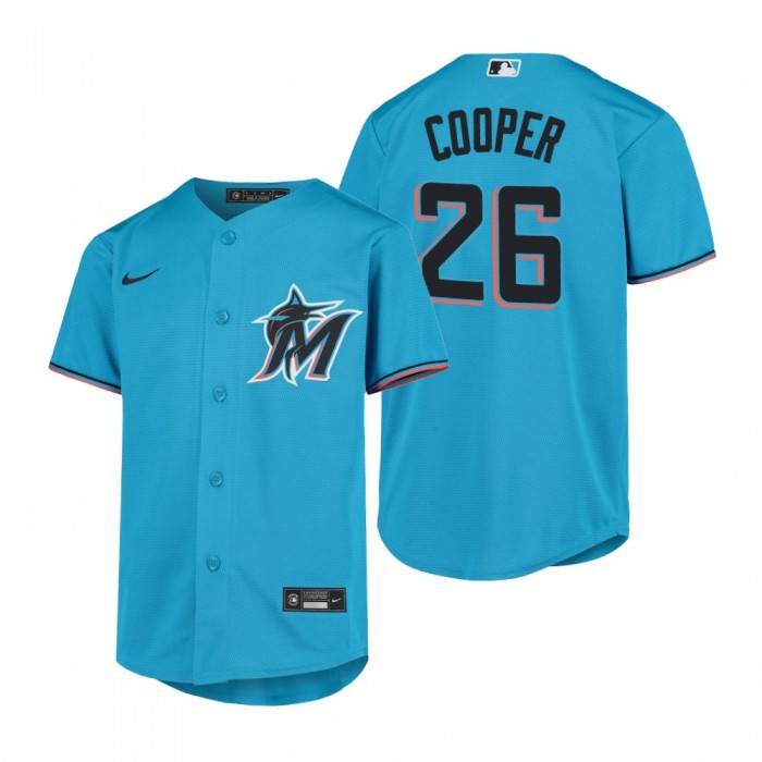 Miami Marlins Garrett Cooper Blue Alternate Replica Jersey Miami Marlins Garrett Cooper Blue Alternate Replica Jersey