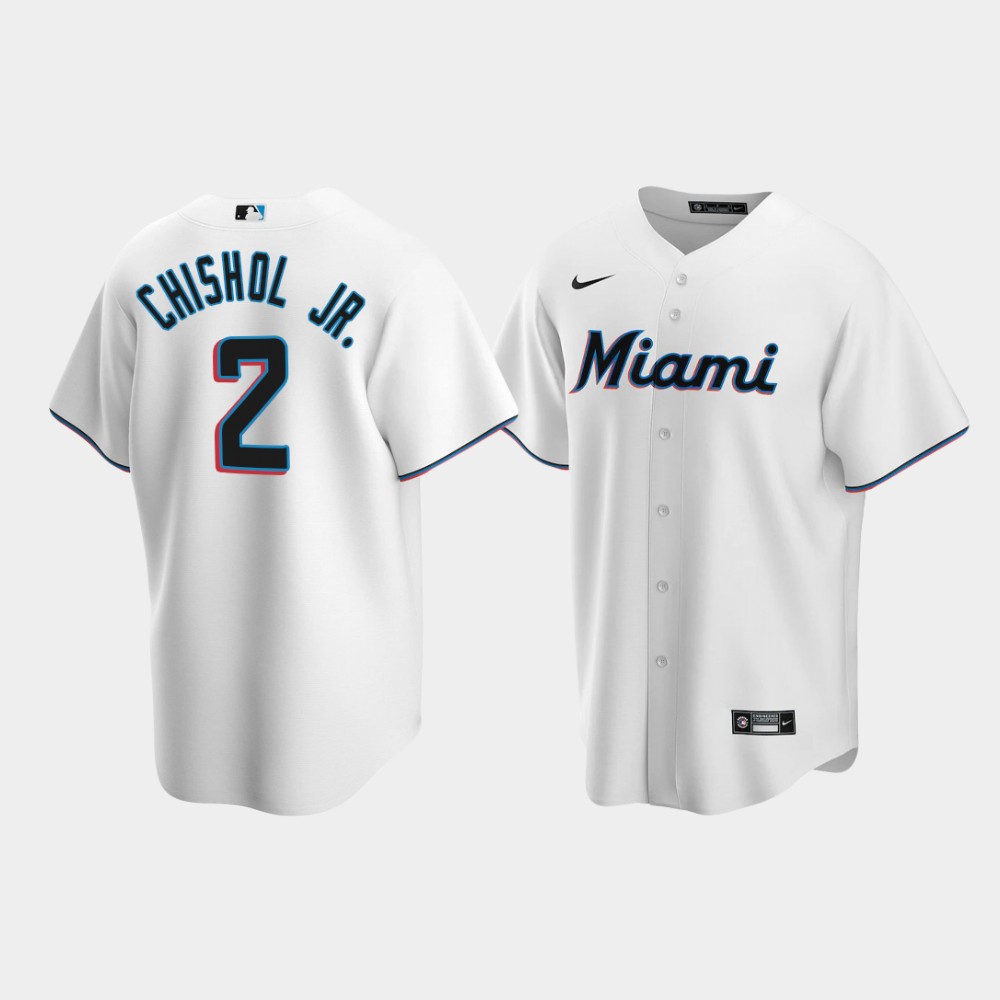Miami Marlins Jazz Chisholm Jr. White Home Replica Jersey Miami Marlins Jazz Chisholm Jr. White Home Replica Jersey