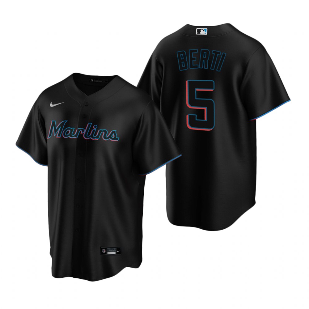 Miami Marlins Jon Berti Black Alternate Replica Jersey Miami Marlins Jon Berti Black Alternate Replica Jersey