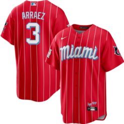 Miami Marlins Luis Arraez Red 2021 City Connect Replica Jersey