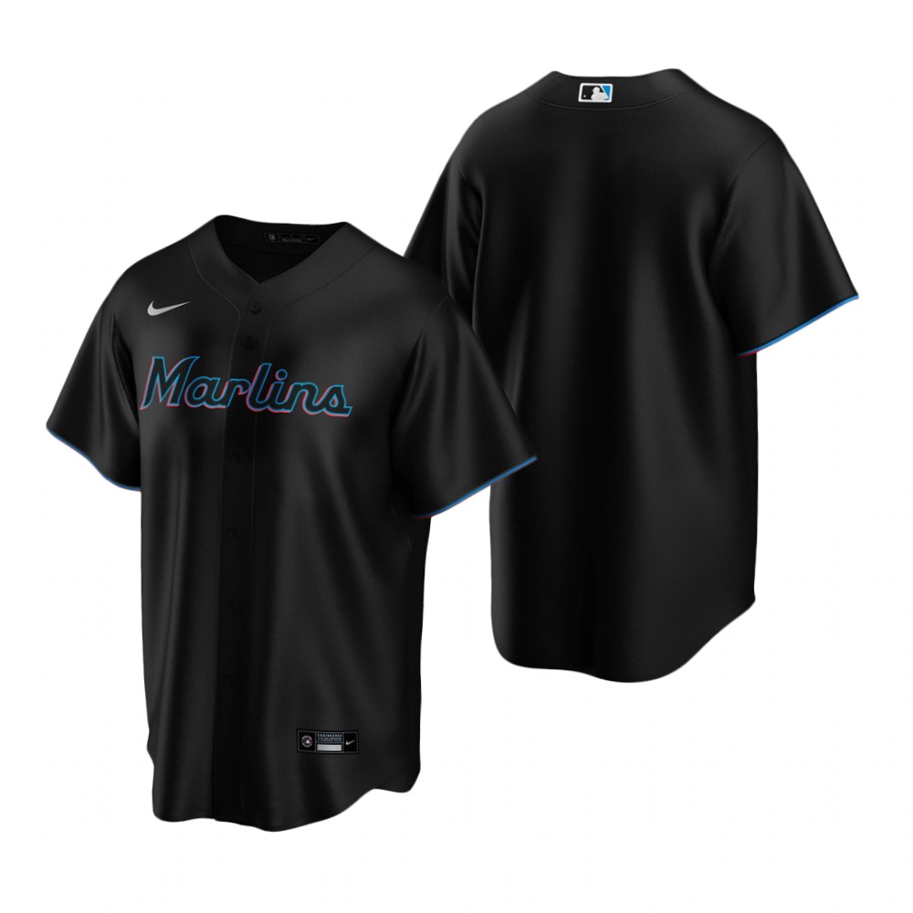 Miami Marlins Team Black Replica Alternate Jersey Miami Marlins Team Black Replica Alternate Jersey