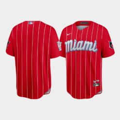 Miami Marlins Team Red 2021 City Connect Replica Jersey