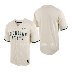 Michigan State Spartans College Baseball Natural Full-Button Jersey