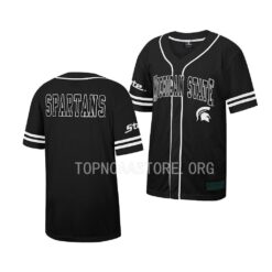 Michigan State Spartans Free Spirited Black College Baseball Jersey