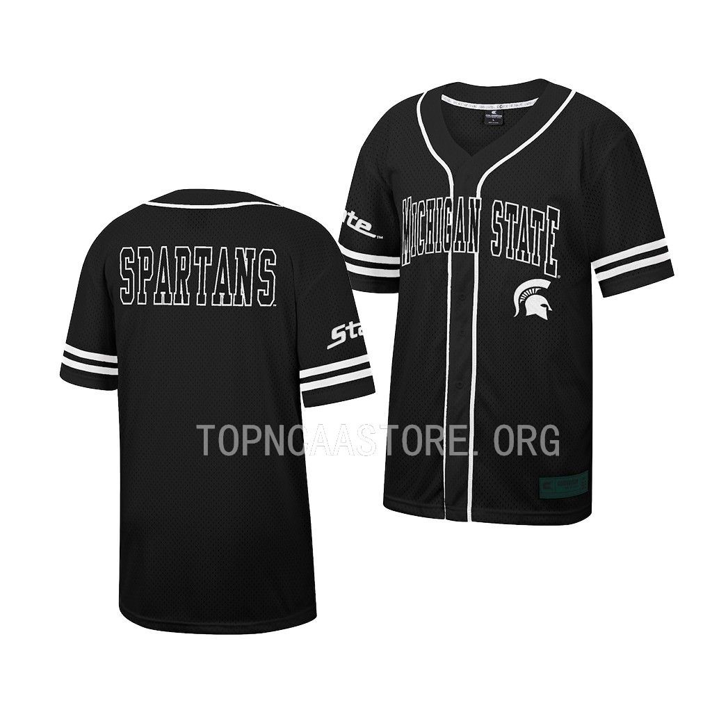 Michigan State Spartans Free Spirited Black College Baseball Jersey Michigan State Spartans Free Spirited Black College Baseball Jersey