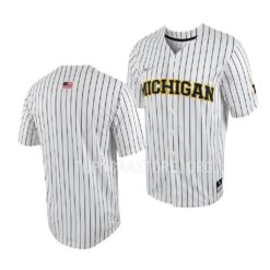 Michigan Wolverines College Baseball White Full-Button Jersey