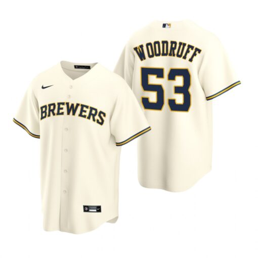Milwaukee Brewers Brandon Woodruff Cream Home Replica Jersey