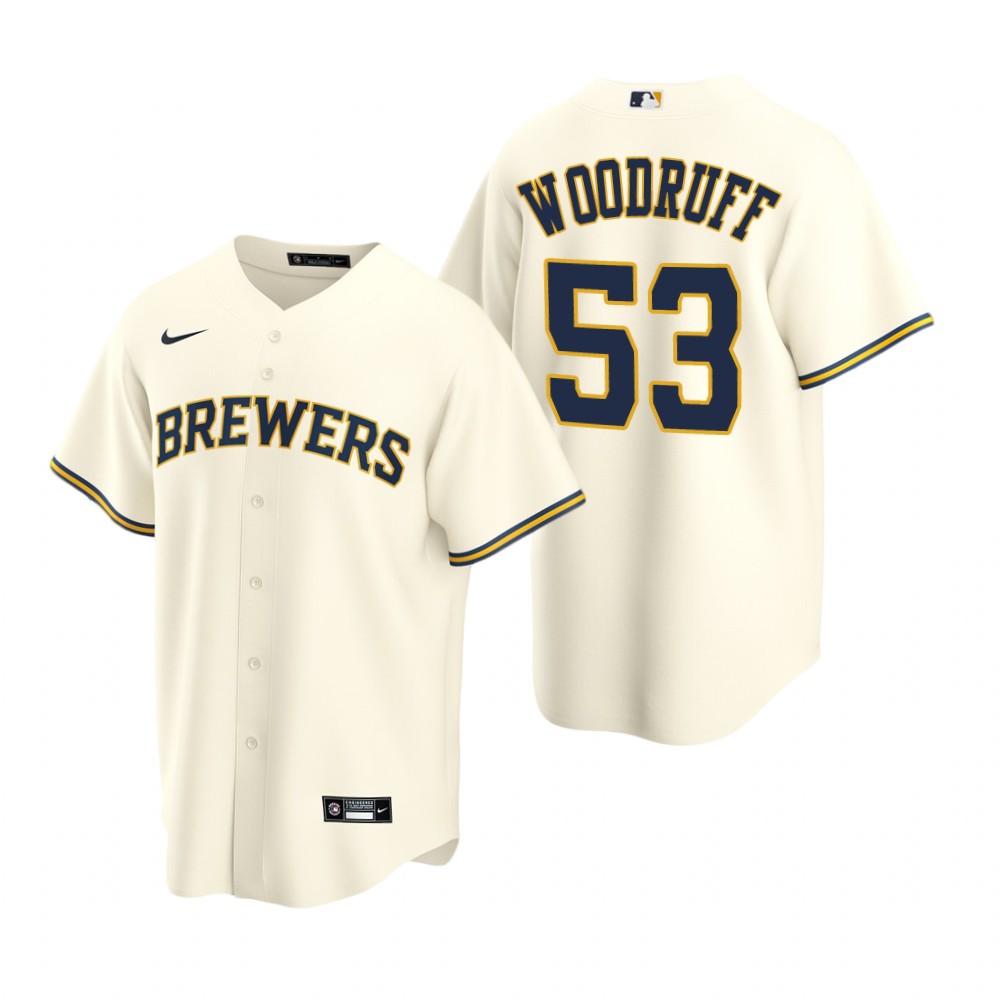 Milwaukee Brewers Brandon Woodruff Cream Home Replica Jersey Milwaukee Brewers Brandon Woodruff Cream Home Replica Jersey
