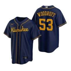 Milwaukee Brewers Brandon Woodruff Navy Alternate Replica Jersey