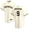 Milwaukee Brewers Brian Anderson White Navy Alternate Replica Jersey