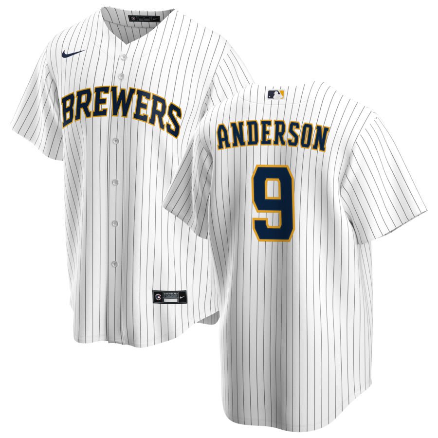 Milwaukee Brewers Brian Anderson White Navy Alternate Replica Jersey Milwaukee Brewers Brian Anderson White Navy Alternate Replica Jersey
