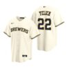 Milwaukee Brewers Christian Yelich Gray White Split Replica Jersey