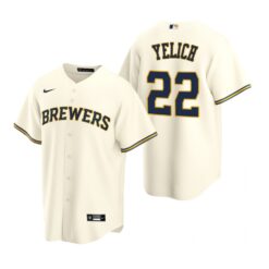 Milwaukee Brewers Christian Yelich Cream Replica Home Jersey