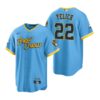 Milwaukee Brewers Christian Yelich Cream Gray Split Replica Jersey