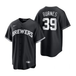 Milwaukee Brewers Corbin Burnes Black White Fashion Replica Jersey