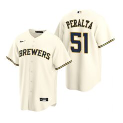 Milwaukee Brewers Freddy Peralta Cream Home Replica Jersey