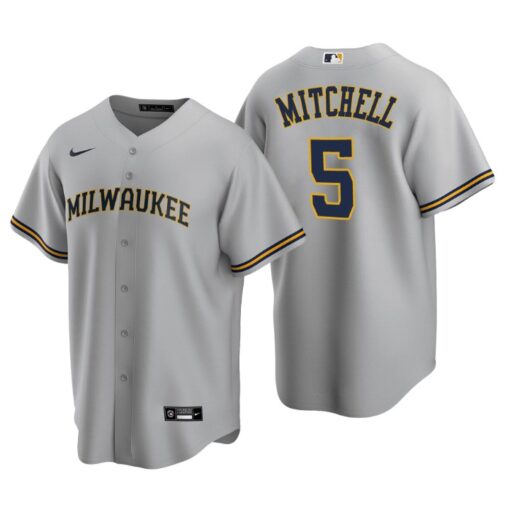 Milwaukee Brewers Garrett Mitchell Gray Road Replica Jersey