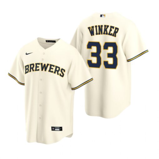 Milwaukee Brewers Jesse Winker Cream Home Replica Jersey