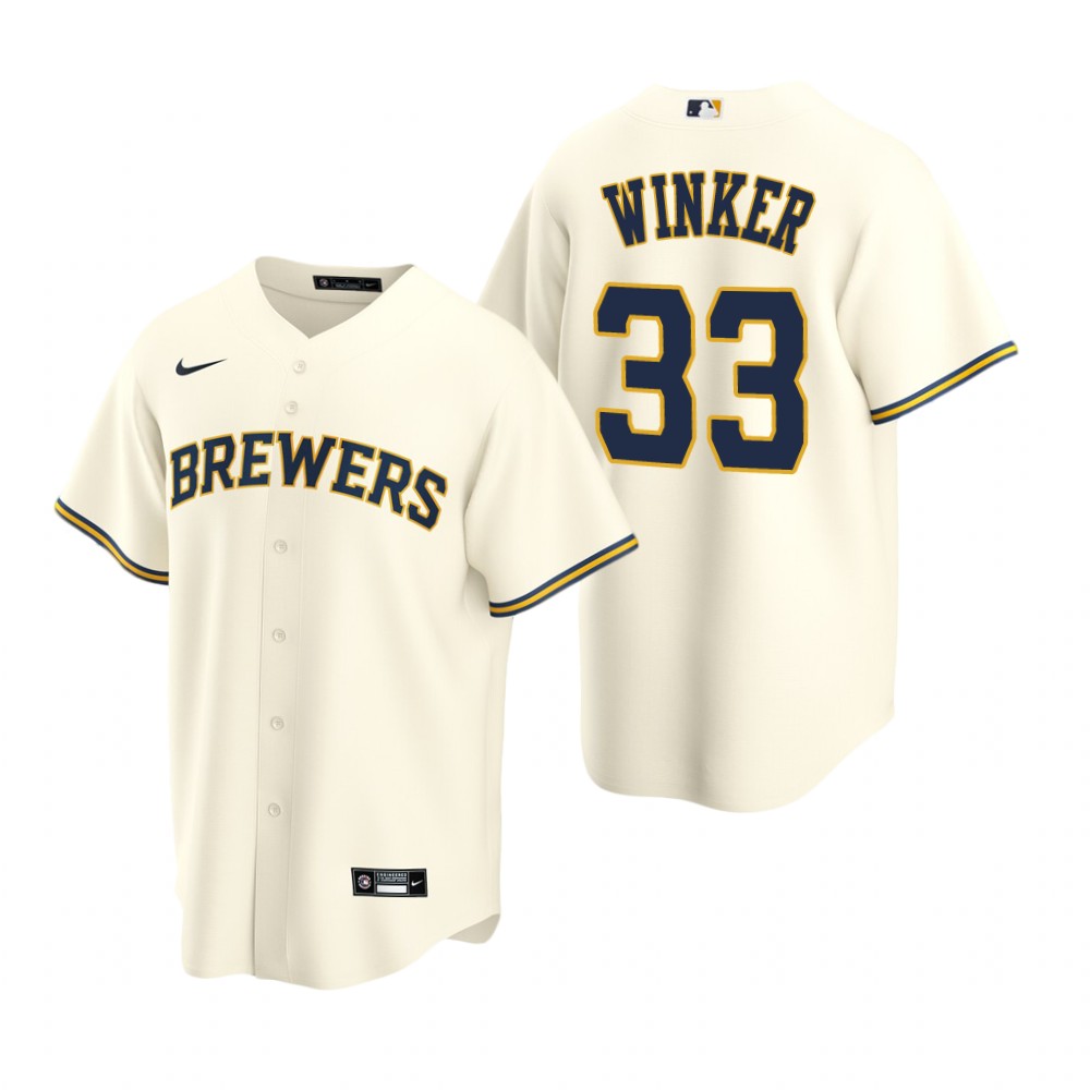 Milwaukee Brewers Jesse Winker Cream Home Replica Jersey Milwaukee Brewers Jesse Winker Cream Home Replica Jersey