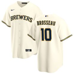 Milwaukee Brewers Mike Brosseau Cream Home Replica Jersey