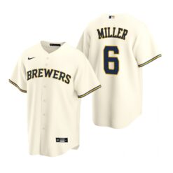 Milwaukee Brewers Owen Miller Cream Home Replica Jersey