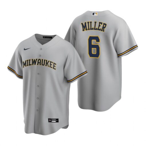 Milwaukee Brewers Owen Miller Gray Road Replica Jersey
