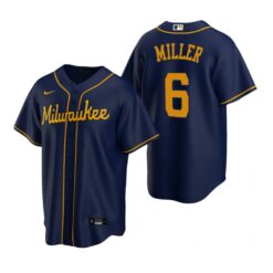 Milwaukee Brewers Owen Miller Navy Alternate Replica Jersey