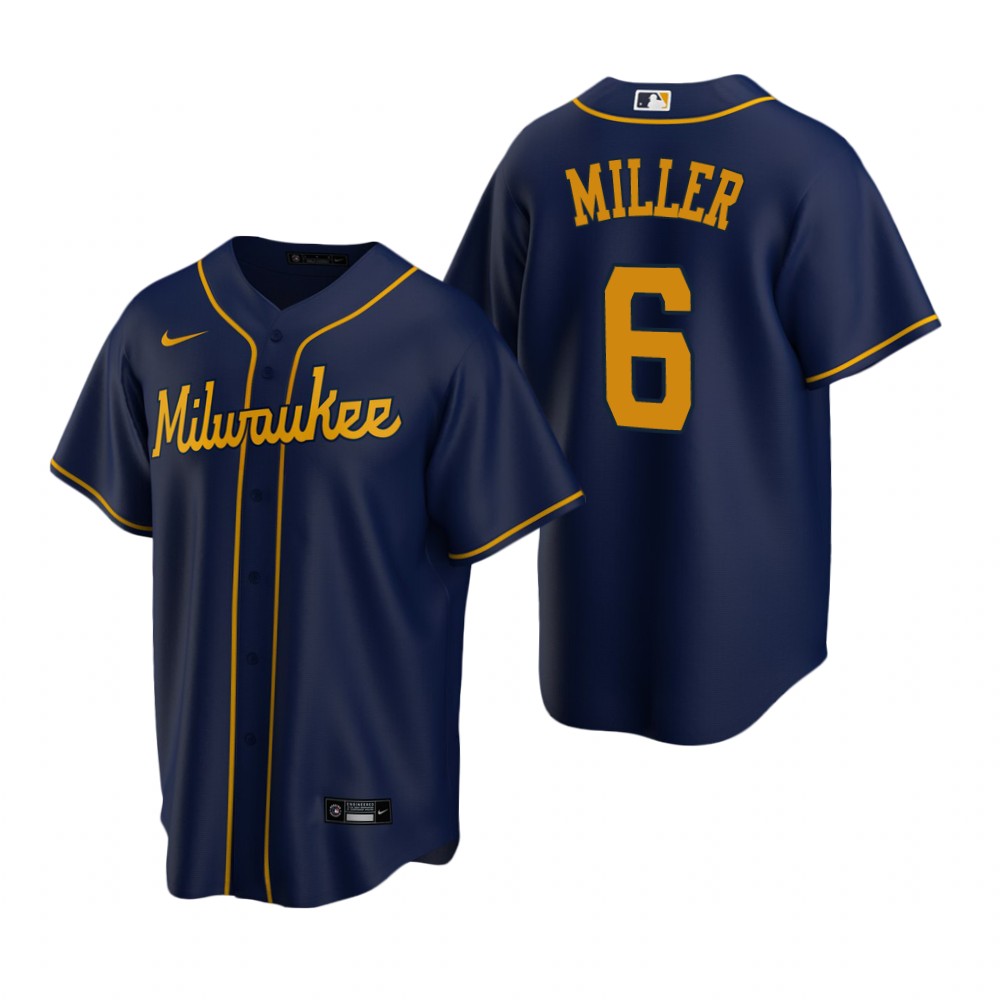 Milwaukee Brewers Owen Miller Navy Alternate Replica Jersey Milwaukee Brewers Owen Miller Navy Alternate Replica Jersey