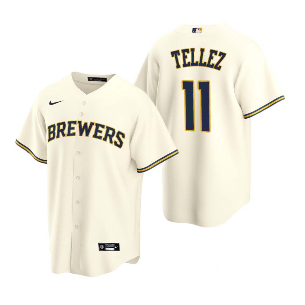 Milwaukee Brewers Rowdy Tellez Cream Home Replica Jersey Milwaukee Brewers Rowdy Tellez Cream Home Replica Jersey