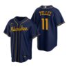 Milwaukee Brewers Team Black White Fashion Replica Jersey