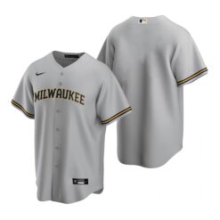 Milwaukee Brewers Team Gray Replica Road Jersey