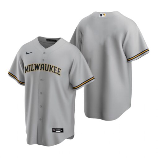 Milwaukee Brewers Team Gray Replica Road Jersey