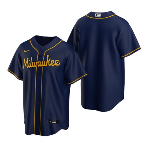 Milwaukee Brewers Team Navy Replica Alternate Jersey