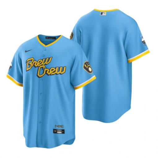 Milwaukee Brewers Team Powder Blue 2022 City Connect Replica Jersey