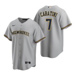 Milwaukee Brewers Victor Caratini Nike Gray Road Replica Jersey