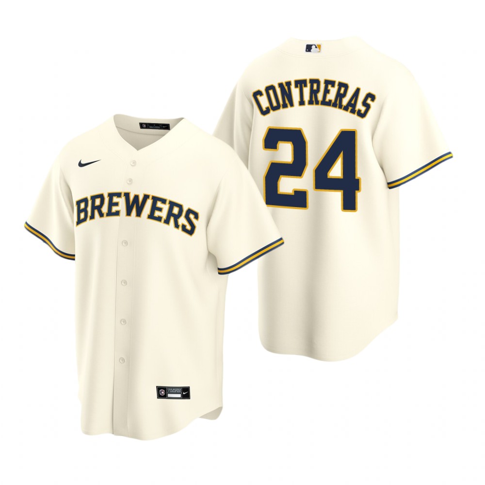 Milwaukee Brewers William Contreras Cream Home Replica Jersey Milwaukee Brewers William Contreras Cream Home Replica Jersey