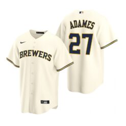 Milwaukee Brewers Willy Adames Cream Home Replica Jersey