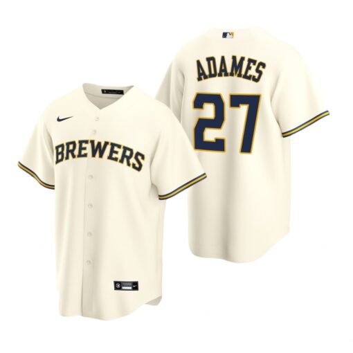 Milwaukee Brewers Willy Adames Cream Home Replica Jersey
