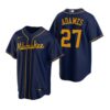 Milwaukee Brewers William Contreras White Navy Alternate Replica Jersey