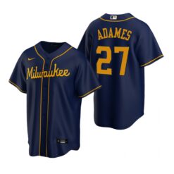 Milwaukee Brewers Willy Adames Navy Alternate Replica Jersey