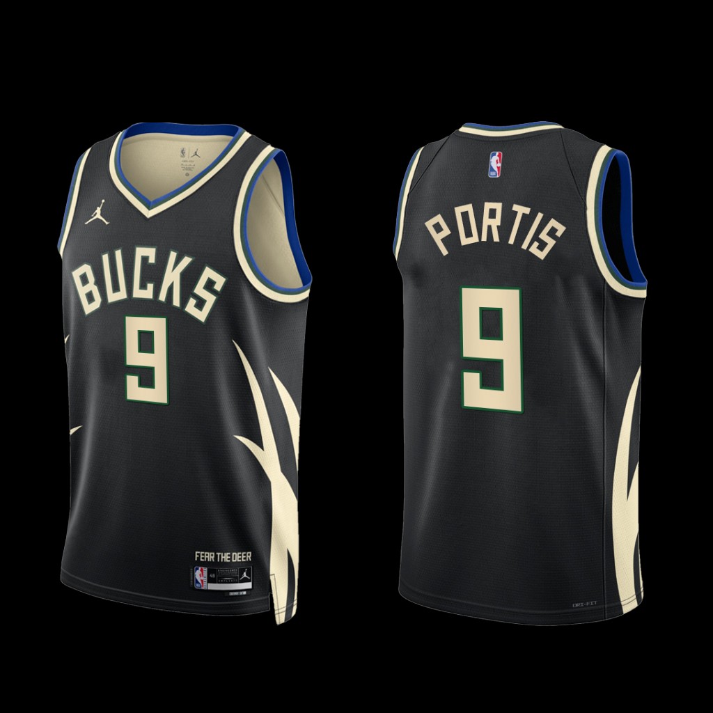Milwaukee Bucks Bobby Portis 2022-23 Black Statement Edition Jersey Milwaukee Bucks Bobby Portis 2022-23 Black Statement Edition Jersey