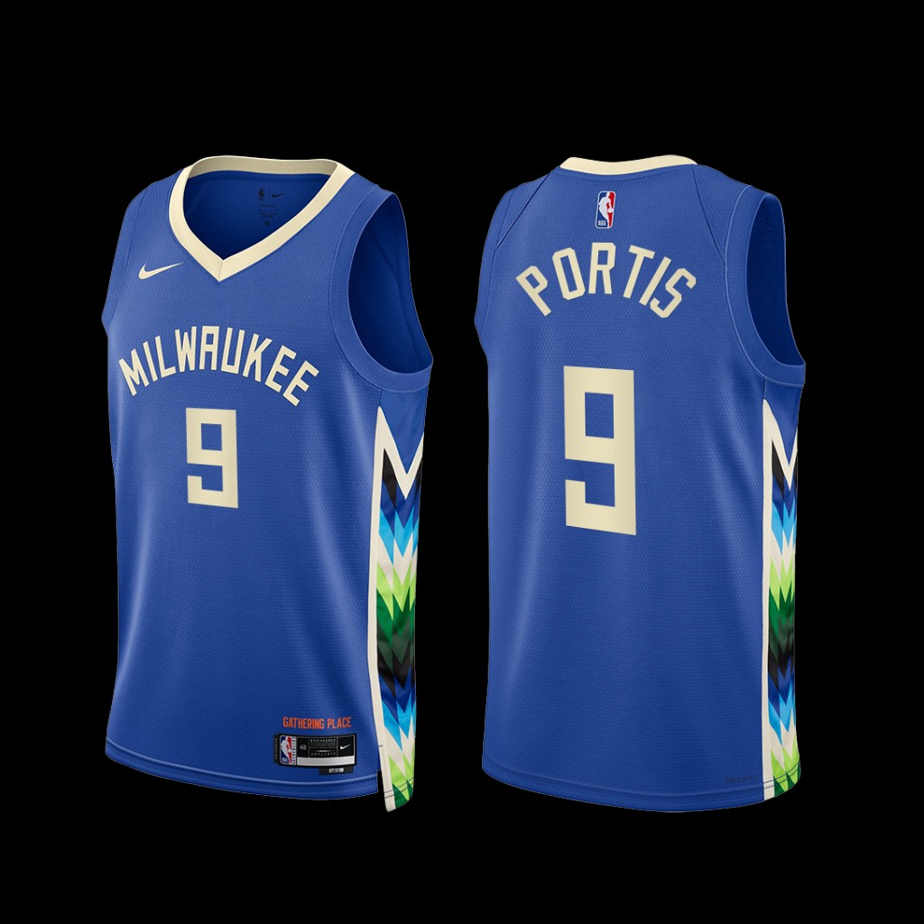 Milwaukee Bucks Bobby Portis 2022-23 City Edition Jersey Blue Milwaukee Bucks Bobby Portis 2022-23 City Edition Jersey Blue