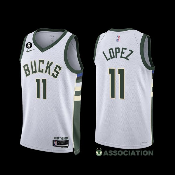 Milwaukee Bucks Brook Lopez 2022-23 Association Edition Jersey White Milwaukee Bucks Brook Lopez 2022-23 Association Edition Jersey White