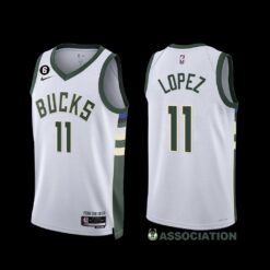 Milwaukee Bucks Brook Lopez 2022-23 Association Edition Jersey White