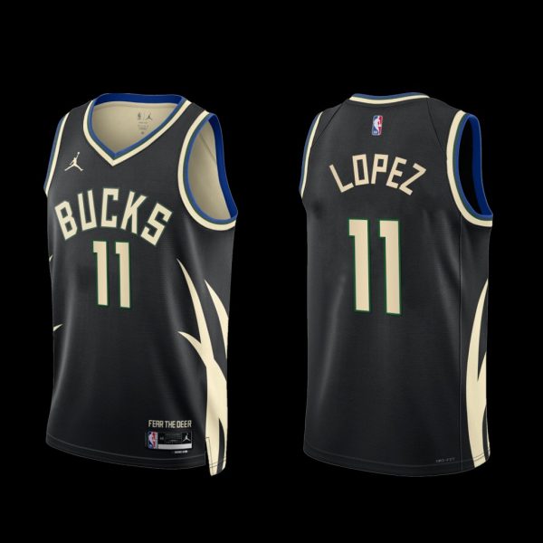 Milwaukee Bucks Brook Lopez 2022-23 Black Statement Edition Jersey Milwaukee Bucks Brook Lopez 2022-23 Black Statement Edition Jersey