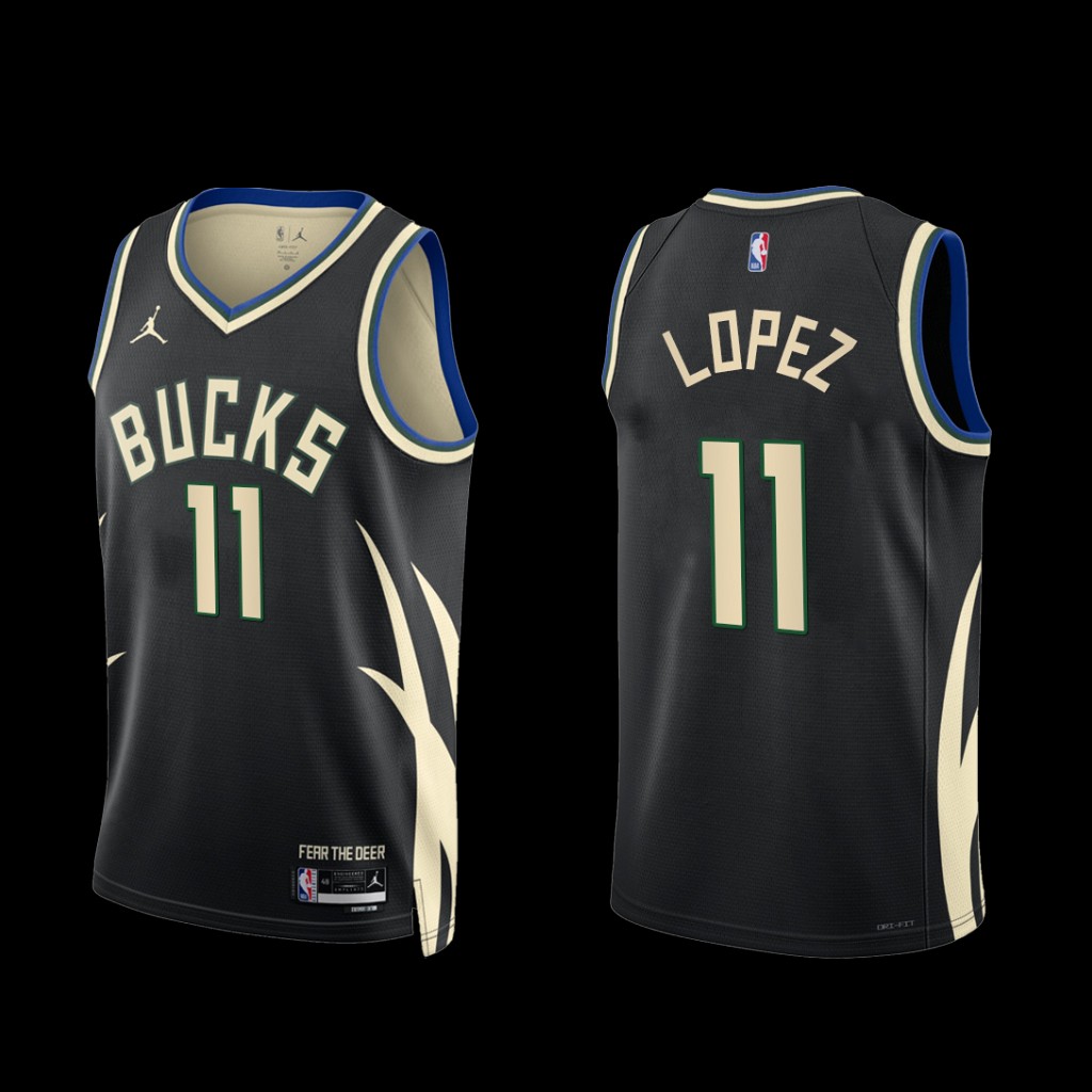 Milwaukee Bucks Brook Lopez 2022-23 Black Statement Edition Jersey Milwaukee Bucks Brook Lopez 2022-23 Black Statement Edition Jersey