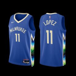 Milwaukee Bucks Brook Lopez 2022-23 City Edition Jersey Blue
